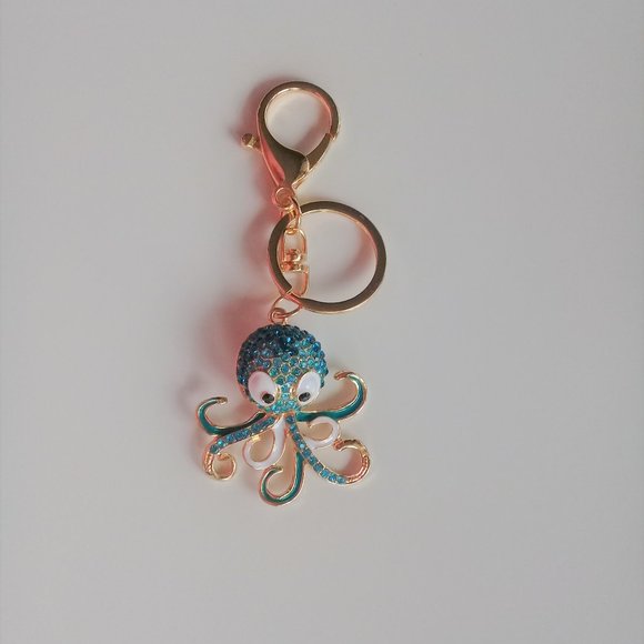 Rhinestone Octopus Keychain - Picture 4 of 4